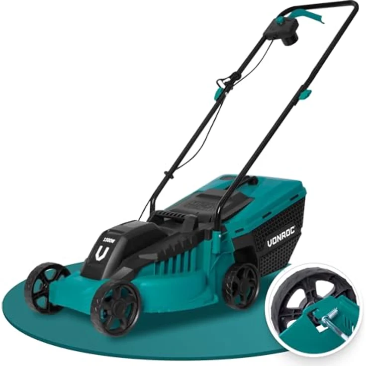Rasenmäher – 1300 W – 32 cm Schnittbreite – 30 L Grasfangkorb mit Füllstandsanzeige – Einstellbare Schnitthöhe – Bild 2