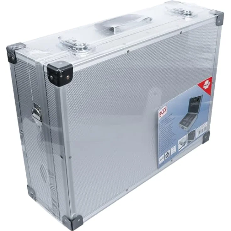 BGS TECHNIC Aluminium Werkzeugkoffer 460 x 340 x 150 mm, mit 4-facher verstellbarer Unterteilung und Tragegurten – Bild 6