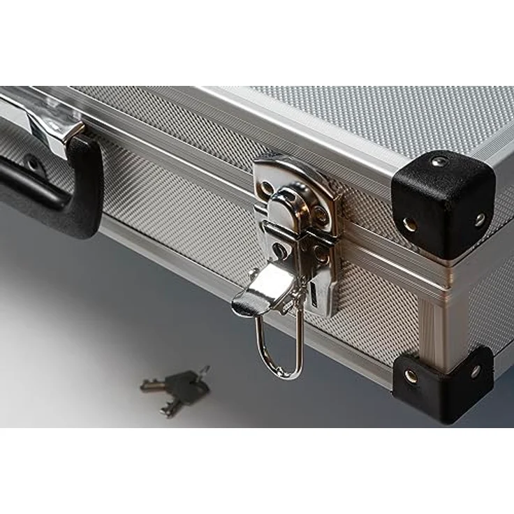 MC.Sammler Aluminiumkoffer mit Schaumstoff Rasterschaumstoff 500 x 370 x 120 mm (Universal Koffer für Messinstrumente Messgeräte) - Hochwertiger Werkzeug Transportkoffer mit abschließbaren Klappverschlüssen in edlem Design – Bild 3