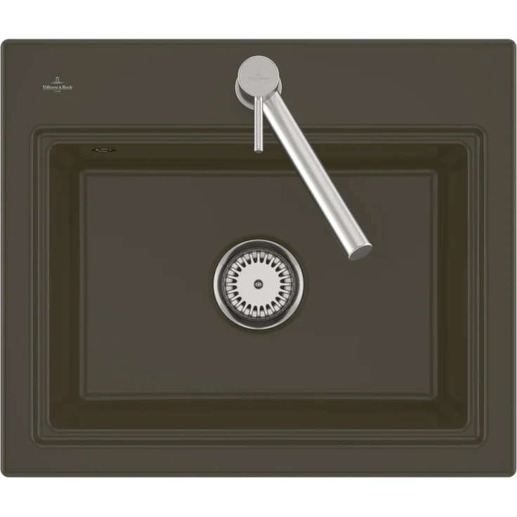 Villeroy & Boch Subway Style 60 S Flat, bündige Spüle mit Ablauffunktion und Exzenter, pure black