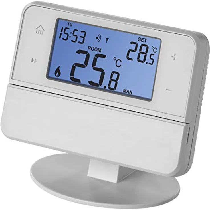 EMOS Funk-Raumthermostat, programmierbar mit OpenTherm-Unterstützung, Sender+Empfänger, 126 x 84 mm, Weiß – Bild 1