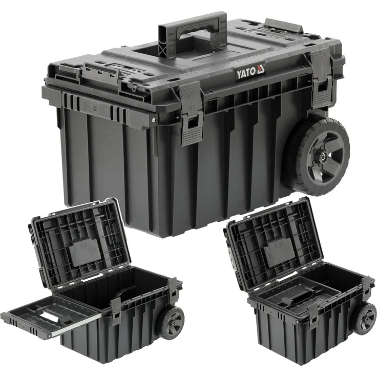 TRIZERATOP Werkzeugkoffer Systemkoffer, Werkzeugkoffer 60x40x34cm auf Rädern, IP66 Dichtheit, 44 l Fassungsvermögen, schwarz