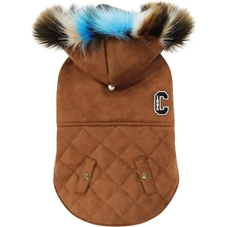 Croci Hundemantel Shearling gefüttert braun