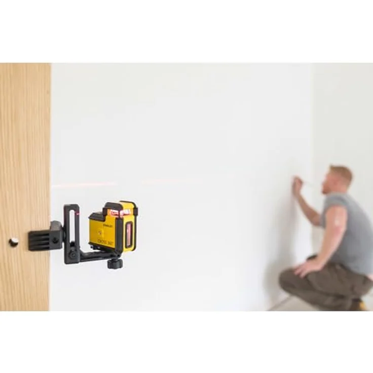 Stanley STHT77504-1 Kreuzlinienlaser SLL360° (mit roter Diode, 360° horizontale vertikalen Linie, selbstnivellierend, Laserklasse 2, inkl. Wandhalterung, 2x Batterien & Transporttasche, 1,5 V) – Bild 6