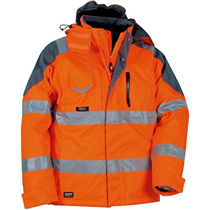 COFRA V017-0-01.Z54 Polsterjacke "Rescue", Größe 54, orange - Wind- und wasserdichte Arbeitsjacke mit hoher Sichtbarkeit