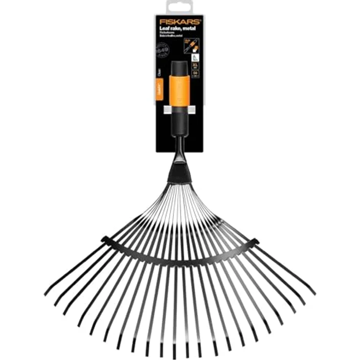 Fiskars Fächerbesen, Werkzeugkopf, Mit 20 Zinken, Breite: 43 cm, Stahl-Zinken, Schwarz-Orange, QuikFit, 1000644 – Bild 5