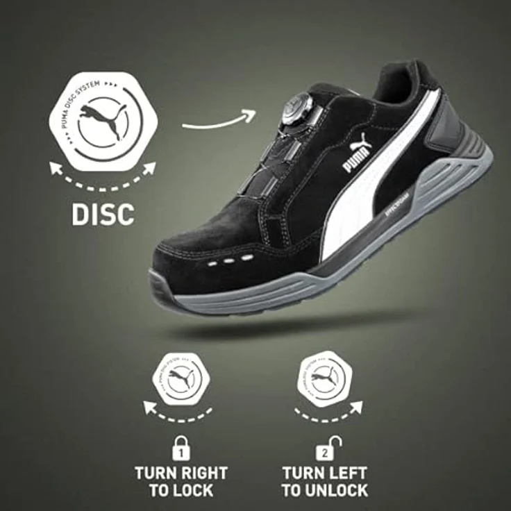 PUMA Safety AIRTWIST DISC BLACK LOW, Sicherheitsschuh mit EFFECT.FOAM Dämpfung und FAP®lite Durchtrittschutz, schwarz – Bild 2