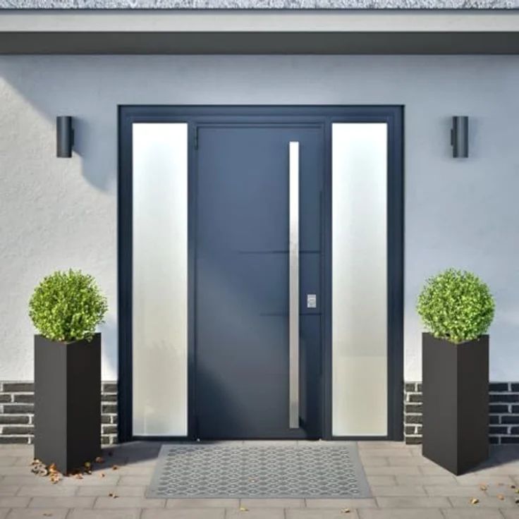 vidaXL Pflanzkübel 2 STK. Schwarz Dreieckig 40x34,5x70 cm Stahl, Rostbeständig und stabil – Bild 3