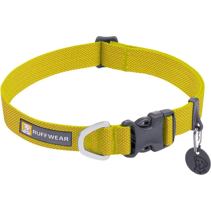 Ruffwear Hundehalsband Hi & Light Lichen Green, Leichtes Halsband mit seitlichem Klickverschluss