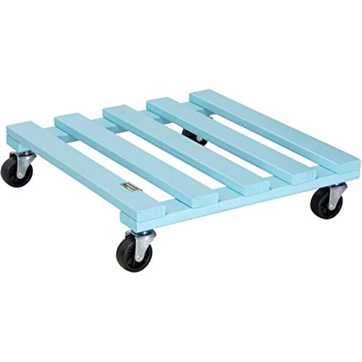 Wagner Pflanzenroller Aqua Splash 38 x 38 x 9,5 cm I Blumenroller für Außenbereich + Innenbereich I Kübelroller aus FSC®-Massivholz, Aqua Splash/türkis I Tragkraft 120 kg I Made in EU - 20042301 – Bild 1