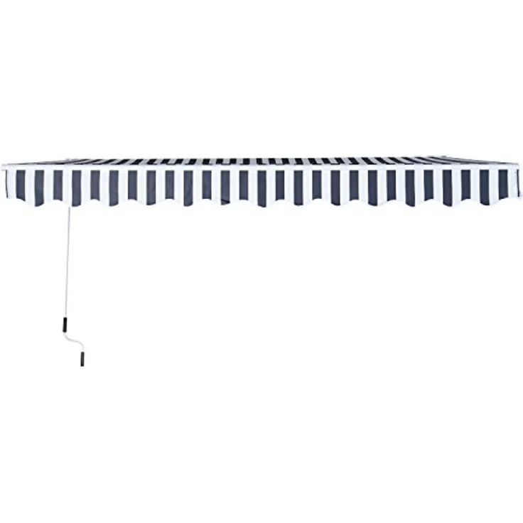 Markise Alu-Gelenkarmmarkise Sonnenschutz mit Handkurbel 3,5x2,5m Grau+Weiß - grau-weiß - Outsunny – Bild 6