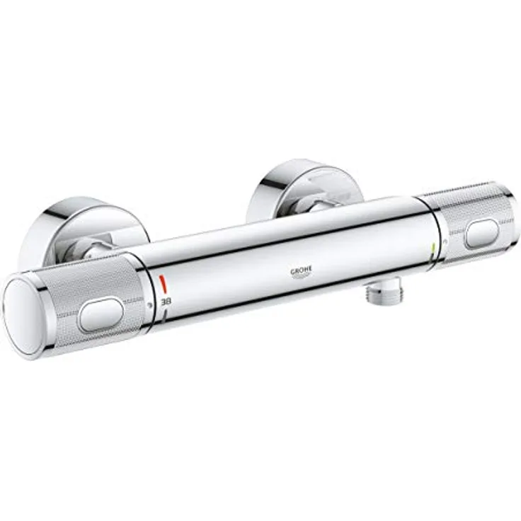 GROHE Precision Feel - Thermostat- Brausearmatur (wassersparend, mit Rändelstruktur, Verbrühschutz, Sicherheitssperre bei 38°C), chrom, 34790000