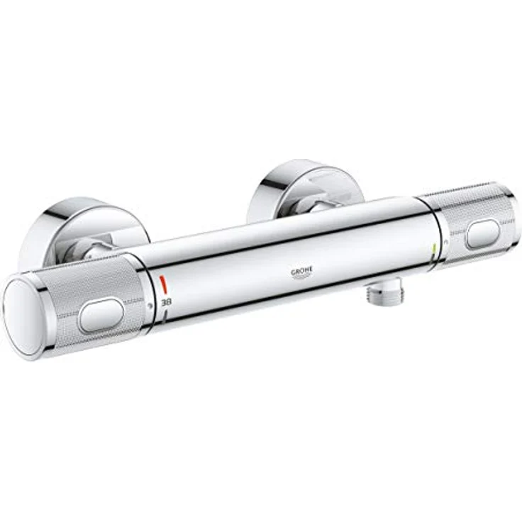 GROHE Precision Feel - Thermostat- Brausearmatur (wassersparend, mit Rändelstruktur, Verbrühschutz, Sicherheitssperre bei 38°C), chrom, 34790000 – Bild 1
