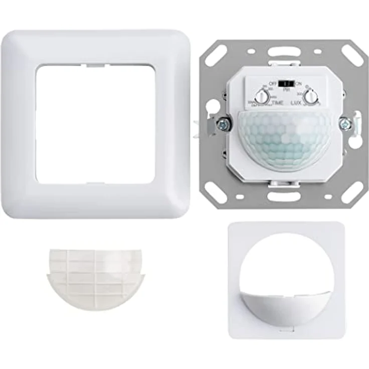 SEBSON Bewegungsmelder Innen Unterputz - 2er Set - LED geeignet, Wand Montage, IR Bewegungssensor programmierbar - Einbau 60x49x32mm - Reichweite Sensor 10m/ 190°, 3-Draht – Bild 4