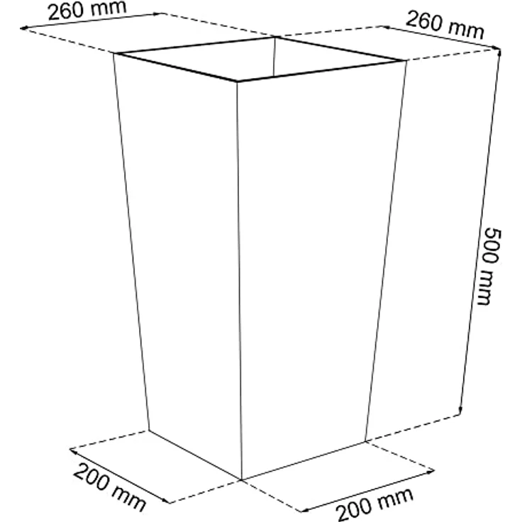 Macetero Zanvic Urbi 26,6 litros de plástico Fower Pot con Interior Liner 27 x 27 x 50 cm Blanco – Bild 3
