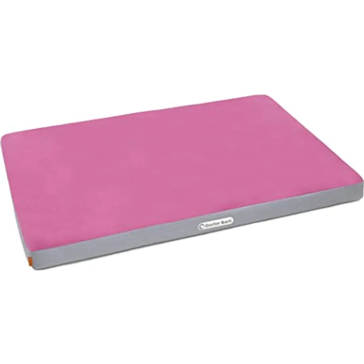 Doctor Bark | orthopädische Hundematratze mit kuscheliger Fleece-Liegefläche, waschbares Liegekissen für sehr große Hunde (XL - 120x70 cm, hot pink - hellgrau)