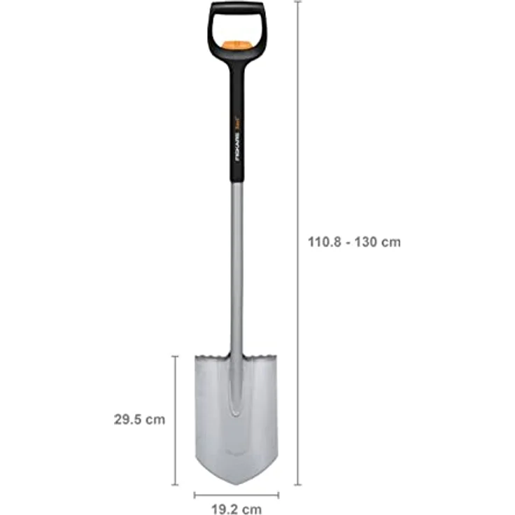 Fiskars Teleskop-Spaten für schwere, steinige Böden, Spitz, Länge: 111 - 130 cm, Verstärktes Borstahl-Blatt, Schwarz/Orange, Xact, 1066732 – Bild 2