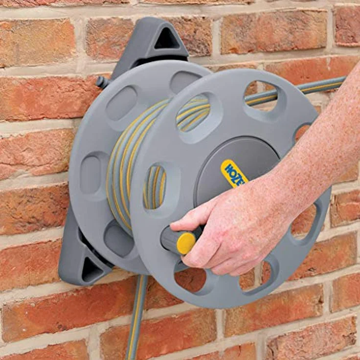 Hozelock 30 m Wandschlauchbox mit 15 m Schlauch 2422 mit Maxi-Plus-Schlauch grün, grau – Bild 7