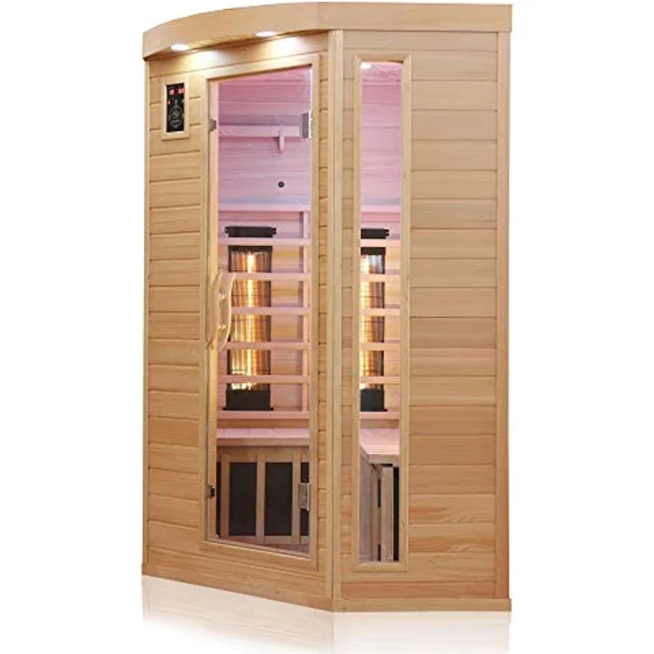 Dewello Infrarotkabine Infrarotsauna Wärmekabine LAKEFIELD 3 140cm x 140cm inkl. Vollspektrumstrahler, Bodenstrahler – Bild 5