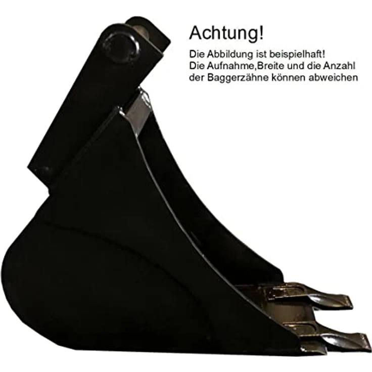 SRM Design Schaufel Tieflöffel Baggerschaufel Baggerlöffel Hardox MS03 20cm mit 2 Zähnen, hochwertiger Stahl, robust und stabil, schwarz – Bild 2