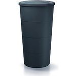 Barril de agua de lluvia 200L Smooth de plastico en color antracita 60 (largo) x 60 (ancho) x 106,6 (altura) cm