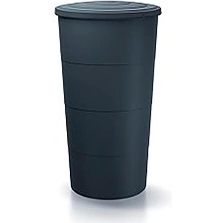 Barril de agua de lluvia 200L Smooth de plastico en color antracita 60 (largo) x 60 (ancho) x 106,6 (altura) cm