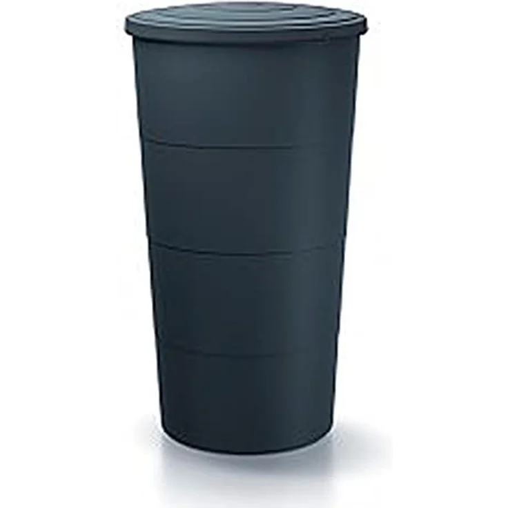 Barril de agua de lluvia 200L Smooth de plastico en color antracita 60 (largo) x 60 (ancho) x 106,6 (altura) cm – Bild 1