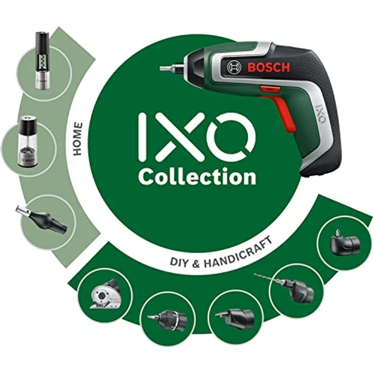Bosch IXO Kompakt-Akkuschrauber (7. Generation, 3,6 V/2,0 Ah, 5,5 Nm, inkl. Winkelschraubendreher-Adapter, Near-Edge-Schraubendreher-Adapter, microUSB-Kabel, Transportkoffer) – Bild 3