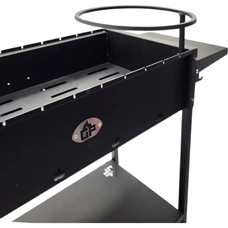 Grillpeter Mangal Batyr 60 Schaschlikgrill, 60cm, mit Ablage und Topfhalter, Stahl - Rot – Bild 3