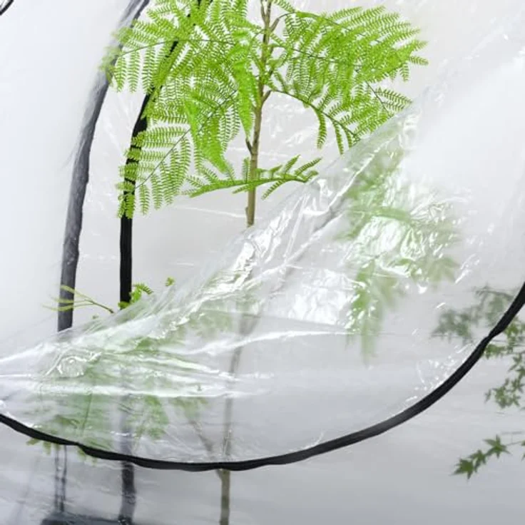 Ideoon GARDEN Robustes Foliengewächshaus und Überwinterungszelt, 175x186x84 cm, transparent, mit beidseitigen Türen für optimalen Pflanzenschutz und frostfreie Pflege – Bild 6
