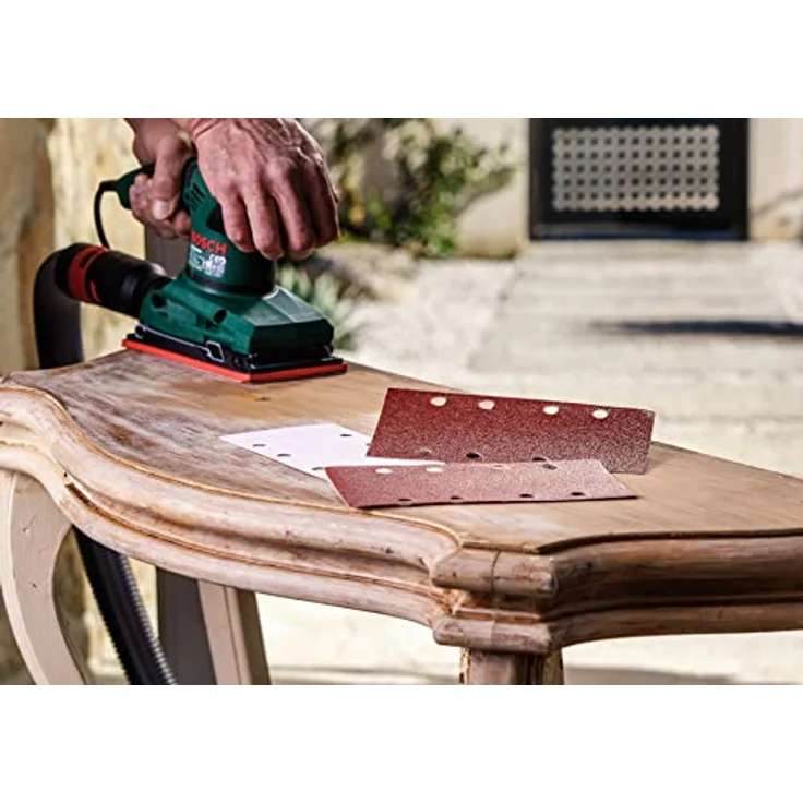 Bosch 25tlg. Schleifblatt-Set zur Spannbügelbefestigung, verschiedene Materialien für Schwingschleifer (Körnung 60-80-120-240, 8 Löcher) - Preisvergleich – Bild 4