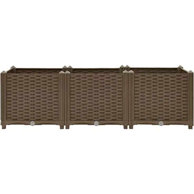 vidaXL Hochbeet 120x40x38 cm Polypropylen braun – Bild 4