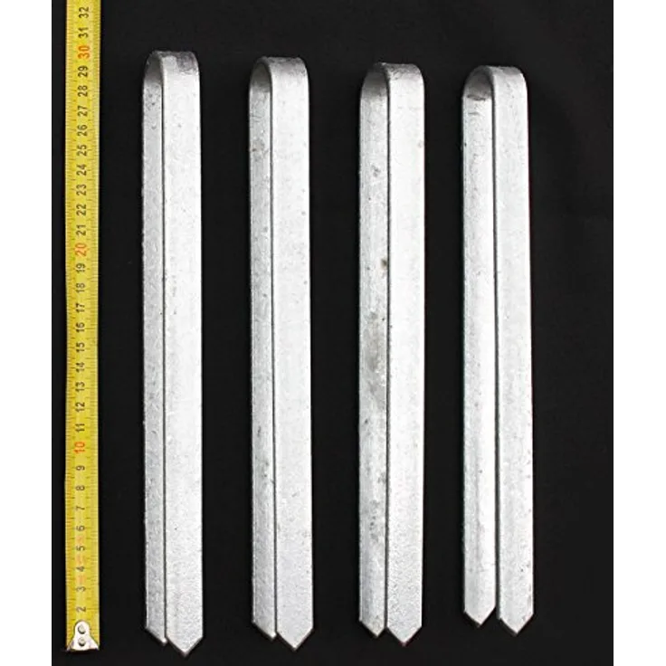 DanDiBo 4 Stück Bodenanker verzinkt XL Erdanker für Rosenbogen 30 cm Heringe Erdspieß Bodenspieß Befestigung Verankerungs-Set