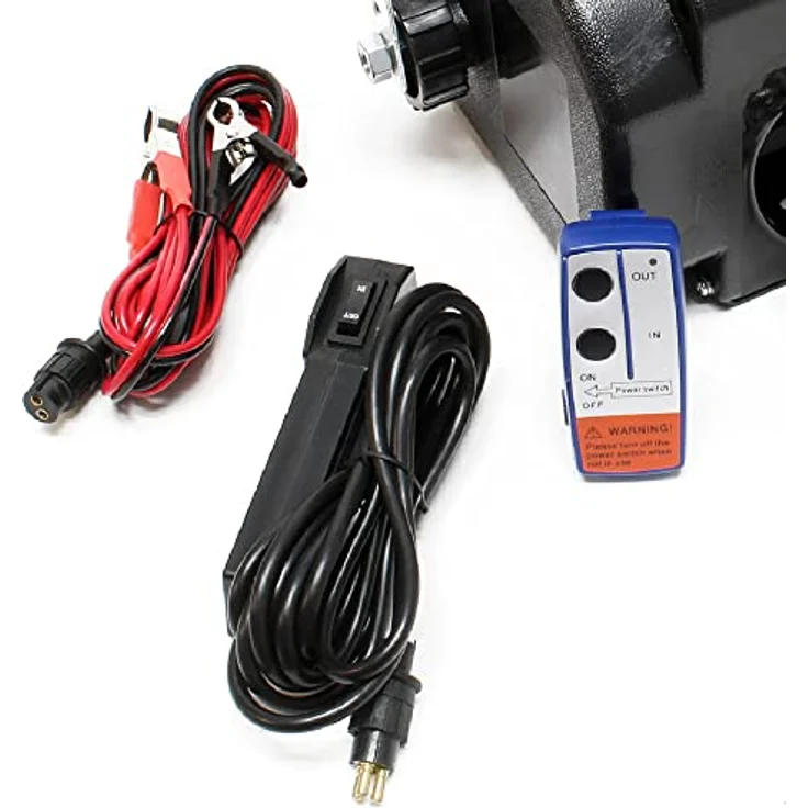 Wiltec - Elektrische Seilwinde 12V Motorwinde Seilhebezug 9,2m Stahlseil Zugkraft bis 2267kg – Bild 4