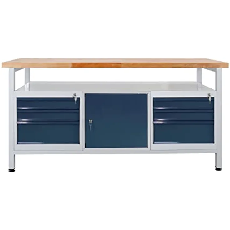 Werkbank / Werktisch 6 Schubladen, 1 Tür, 1 Fachboden, L1700xB600xH840mm