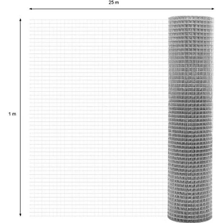 ECD Germany Volierendraht Drahtgitter 12x12mm, 1m x 25m, silbern verzinkter Stahl, 0,7mm dick, witterungsbeständig, punktgeschweißt, vielseitig einsetzbar – Bild 5