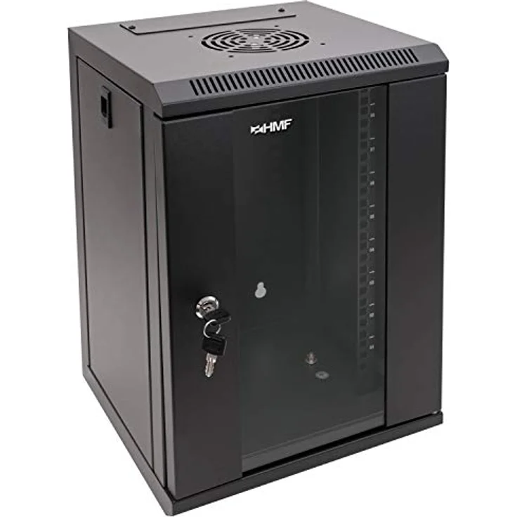 HMF 63309-02 Serverschrank 10 Zoll, 9 HE, Netzwerkschrank, 31,2 x 30 x 48,3 cm, schwarz – Bild 2