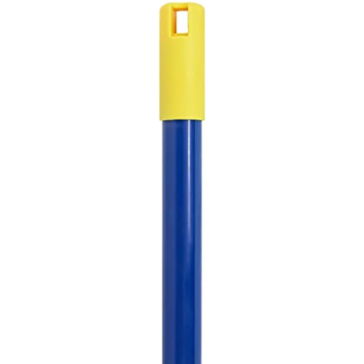 Pullach Hof Teleskopstiel Eckbesen-Set mit 4 Meter Teleskopstange, italienisches Grobgewinde, strapazierfähige Kunststoffborsten, blau – Bild 9