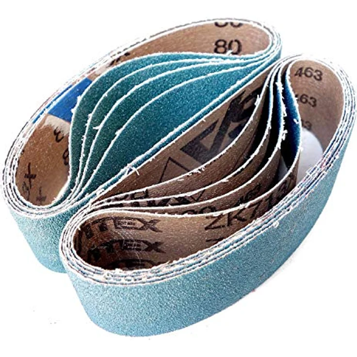 VSM Schleifband ZK713X Zirkonkorund, 40 x 305 mm, Körnung P80, 10 Stück für Metall und Edelstahl, reißfeste Gewebeunterlage, Profi-Qualität – Bild 1