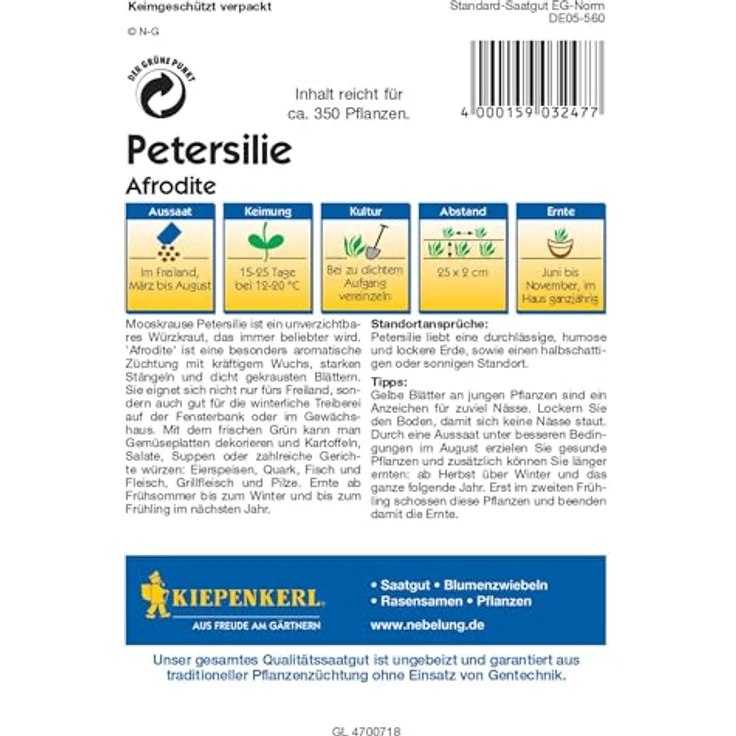 Petersilie (Aromapetersilie) Afrodite – Bild 2