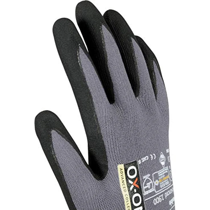 OX-ON Flexible Advanced 1900 Nitril Montagehandschuhe, langlebig und touchscreenfähig, Super Passform (12/3XL) in Schwarz – Bild 4