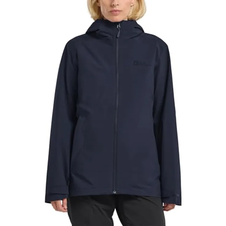 Jack Wolfskin Moonrise 3In1 Jkt W, Damen Jacke aus recyceltem Material, wasserdicht und atmungsaktiv, blau, XS