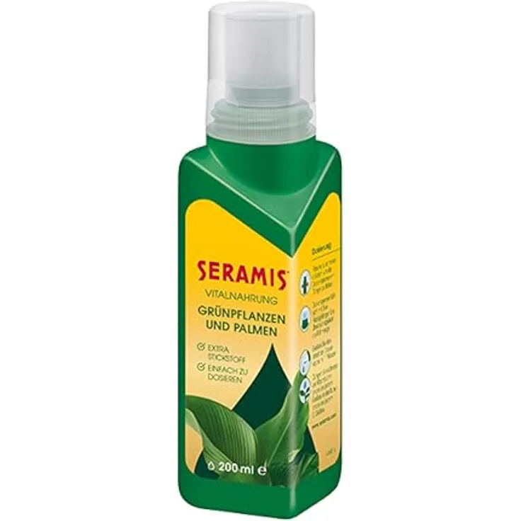 Seramis Vitalnahrung für Grünpflanzen und Palmen, 200 ml – Flüssigdünger mit praktischer Dosierhilfe für optimales Wachstum