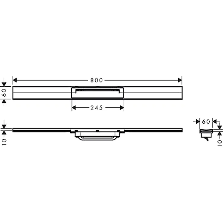 hansgrohe Fertigset Duschrinne RainDrain Flex, Abflussrinne 800mm, höhenverstellbar und kürzbar, Edelstahl gebürstet – Bild 4