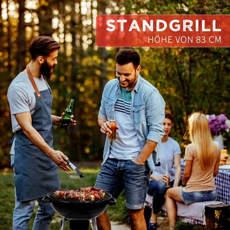 BBQ Collection Kugelgrill - Holzkohlegrill mit ein Lufteinlass im Deckel - Aschebehälter - 45cm - 83cm Höhe – Bild 13