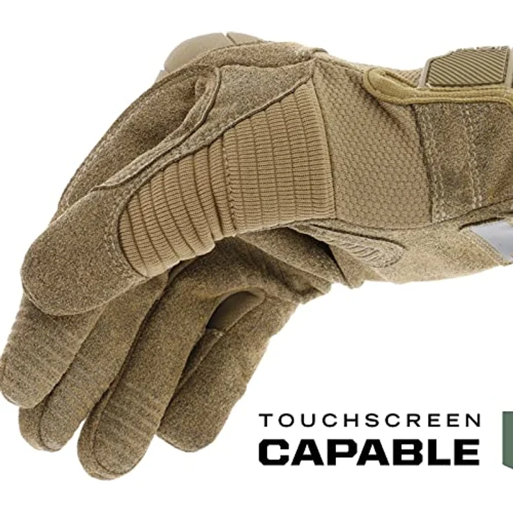 Mechanix Wear M-Pact® Coyote Arbeits-Handschuhe, Medium, Stoßschutz mit TPR, touchscreen-fähige Kunstlederhandfläche, braun – Bild 2