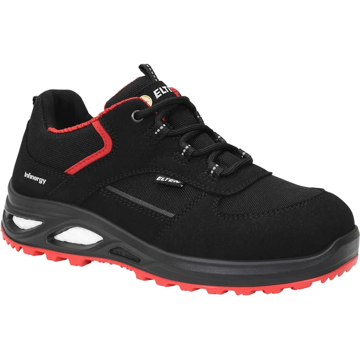ELTEN HANNAH XXTL black-red Low ESD S3S Sicherheitsschuh, Damen-Sicherheitshalbschuh mit Hydrophobierte Mikrofaser, Atmungsaktivem Textilfutter und ESD PRO Lady Einlegesohle – Bild 1