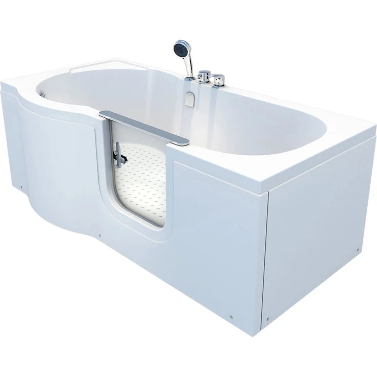 AcquaVapore Seniorenwanne mit Tür S12-R, Badewanne 85x170cm, für Senioren mit Sicherheitsverschluss und verstärkter Tür