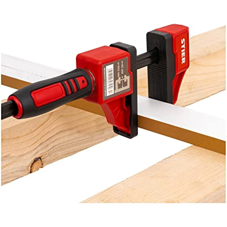 STIER Kompaktzwinge, optimal für Arbeiten auf engem Raum, 300 mm Spannweite, 60 mm Ausladung, große Spannbacken – Bild 2