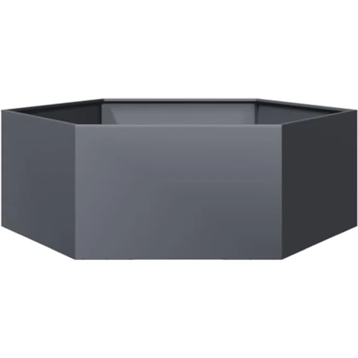 vidaXL Pflanzkübel Anthrazit Sechseckig 138x120x45 Stahl, Witterungsbeständig und mit viel Platz – Bild 1